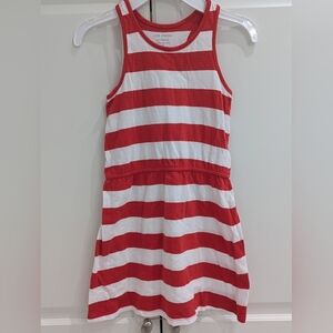 4/$20 Joe Fresh Girls Dress 5T Red White Striped Racerback Sleeveless Summer
